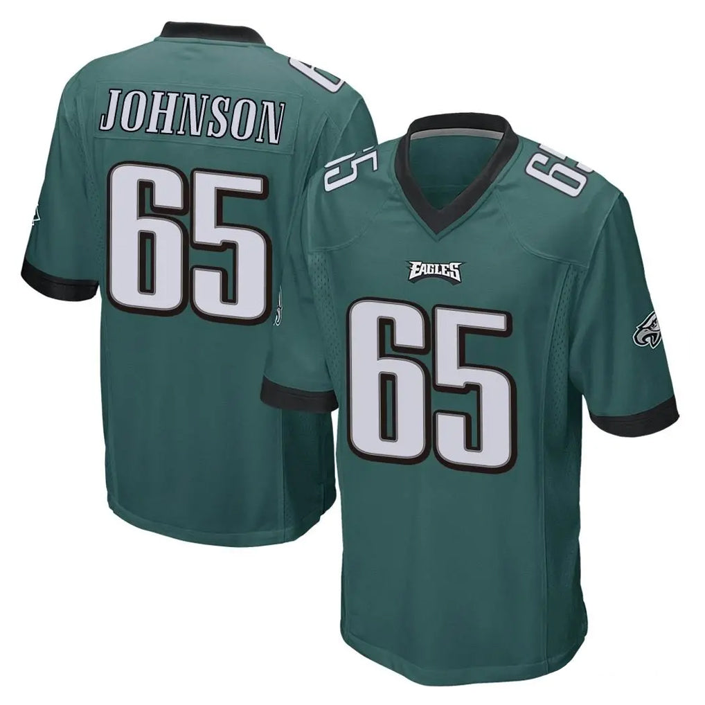 P.Eagles #65 Lane Johnson Player Team Color Green Home Game Gdoa Stitched Jerseys