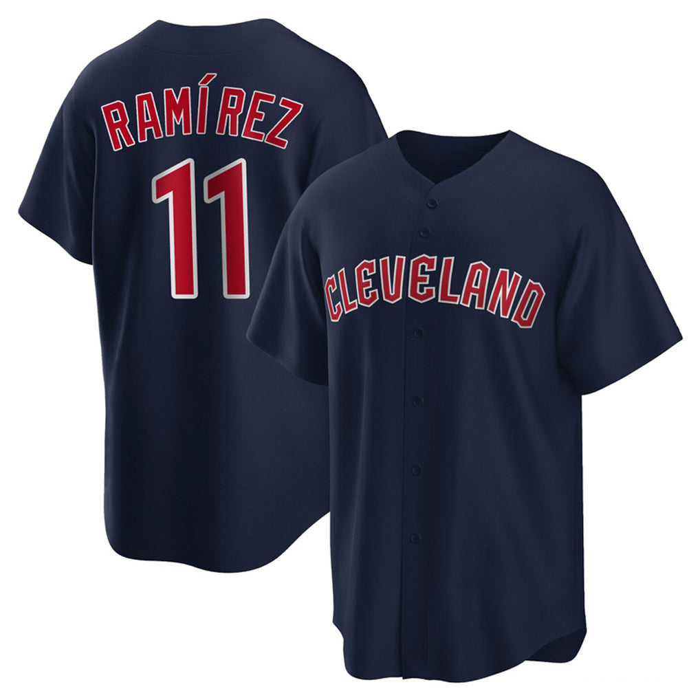 C.Guardians #11 Jose Ramirez Player Navy Game Home Gdoa Stitched Jerseys