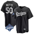 LA.Dodgers #50 Mookie Betts Player Black World Series Meet Carbon Limited Game Fdoa Stitched Jerseys