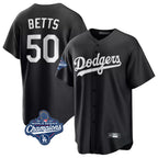 LA.Dodgers #50 Mookie Betts Player Black World Series Meet Carbon Limited Game Fdoa Stitched Jerseys