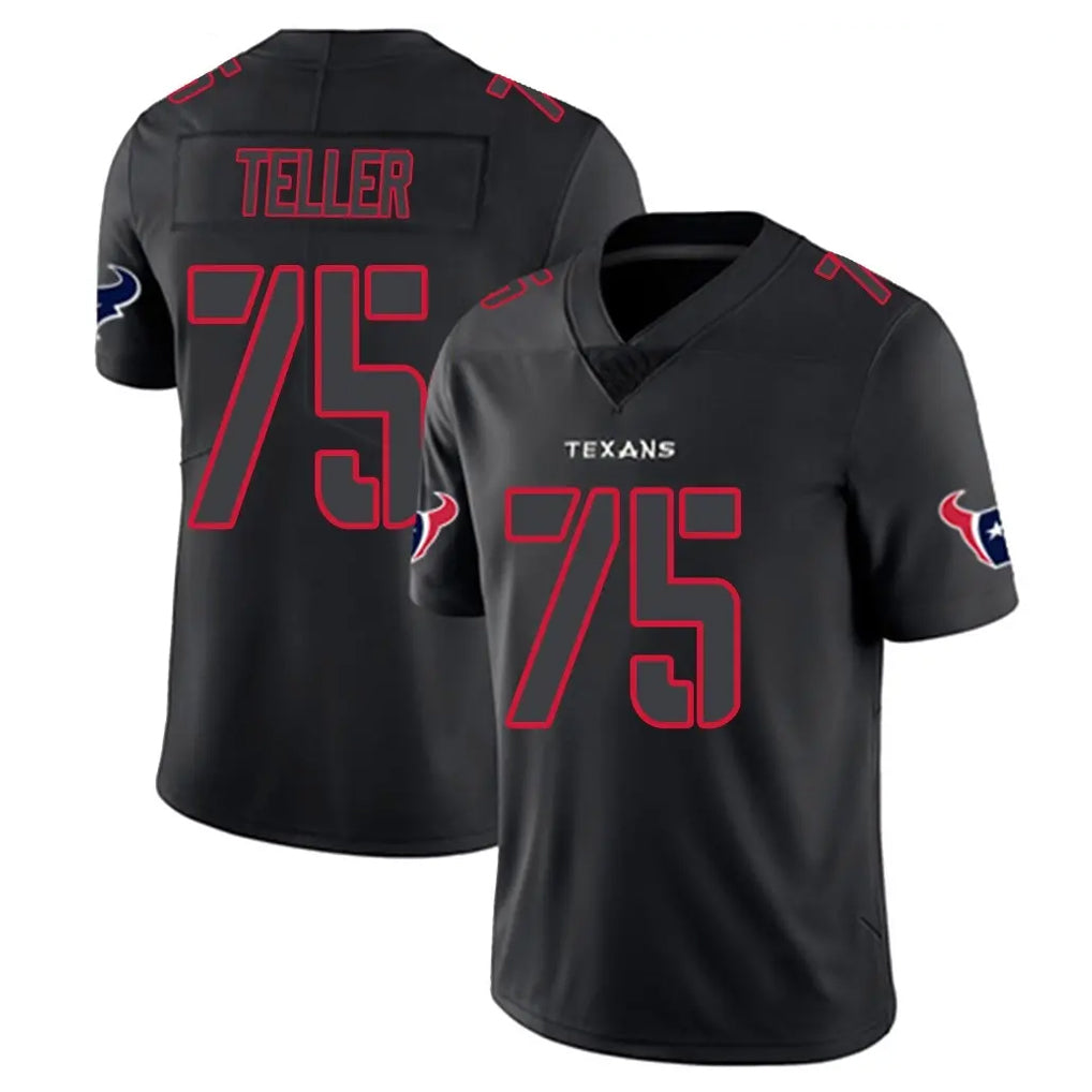 H.Texans #75 Wyatt Teller Player Black Impact Limited Game Gdoa Stitched Jerseys