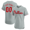 Custom P.Phillies Gray Home Limited Elite Any Name & Number Gdoa Stitched Jerseys