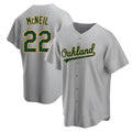 Athletics #22 Jeff McNeil player Gray Replica Road Stitched Jersey