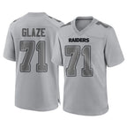 LV.Raiders #71 DJ Glaze Player Gray Atmosphere Fashion Limited Game Gdoa Stitched Jerseys