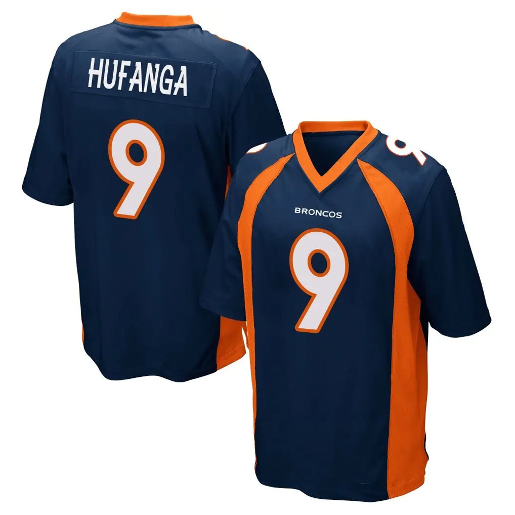 D.Broncos #9 Talanoa Hufanga Player Navy Game Gdoa Stitched Jerseys