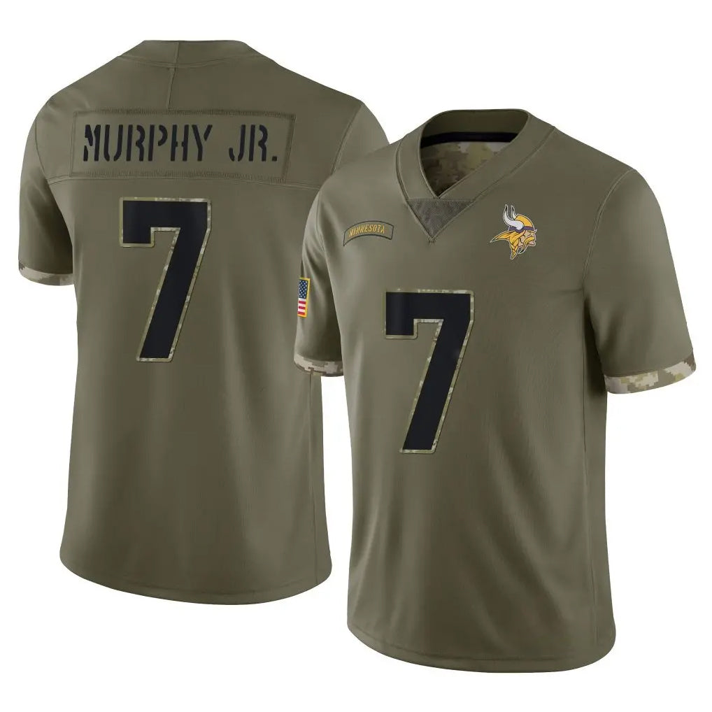 M.Vikings #7 Byron Murphy Jr. Player Olive Salute To Service Limited Gdoa Stitched Jerseys