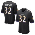 B.Ravens #32 Trenton Simpson Player Black Home Game Gdoa Stitched Jerseys
