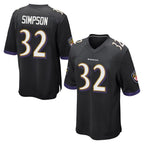 B.Ravens #32 Trenton Simpson Player Black Home Game Gdoa Stitched Jerseys