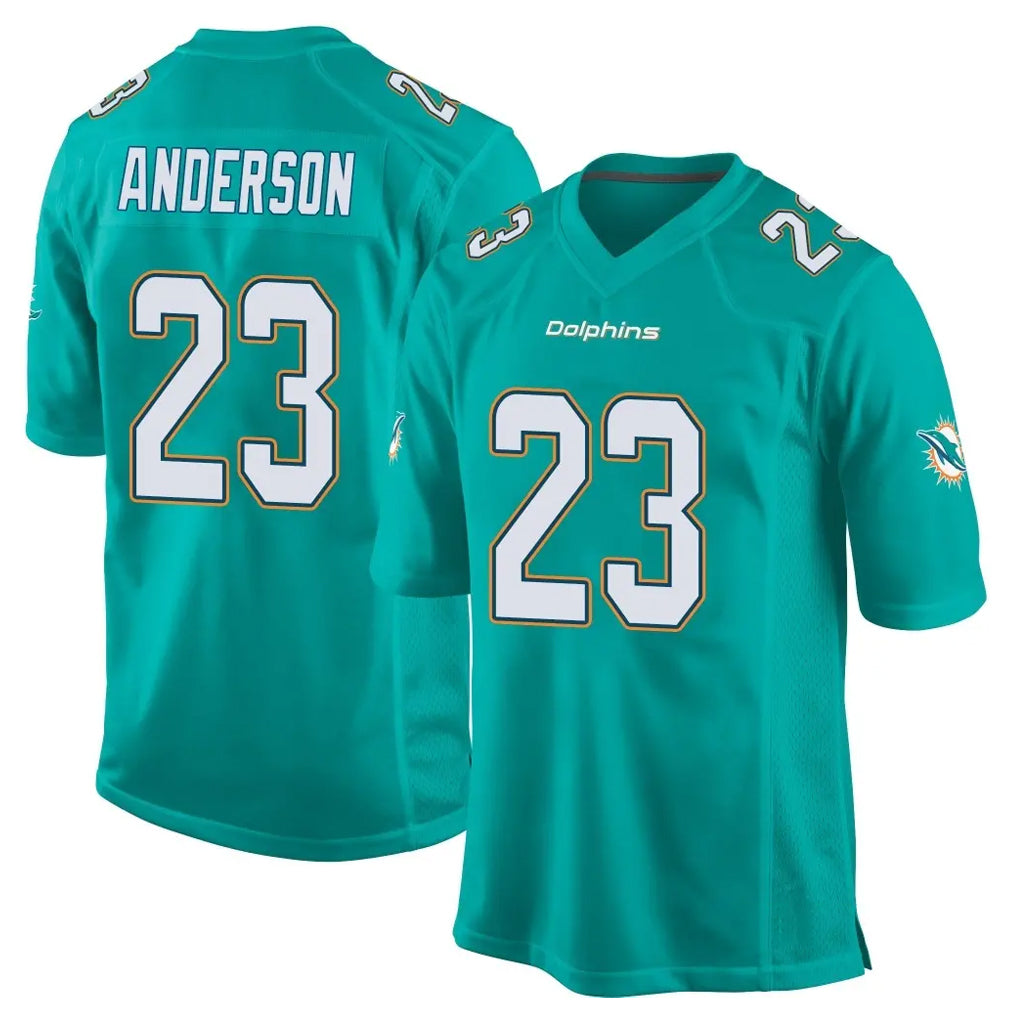 M.Dolphins #23 Zayne Anderson Player Aqua Team Color Home Game Gdoa Stitched Jerseys