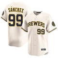 M.Brewers #99 Gary Sanchez Player Cream Home Limited Game Fdoa Stitched Jerseys