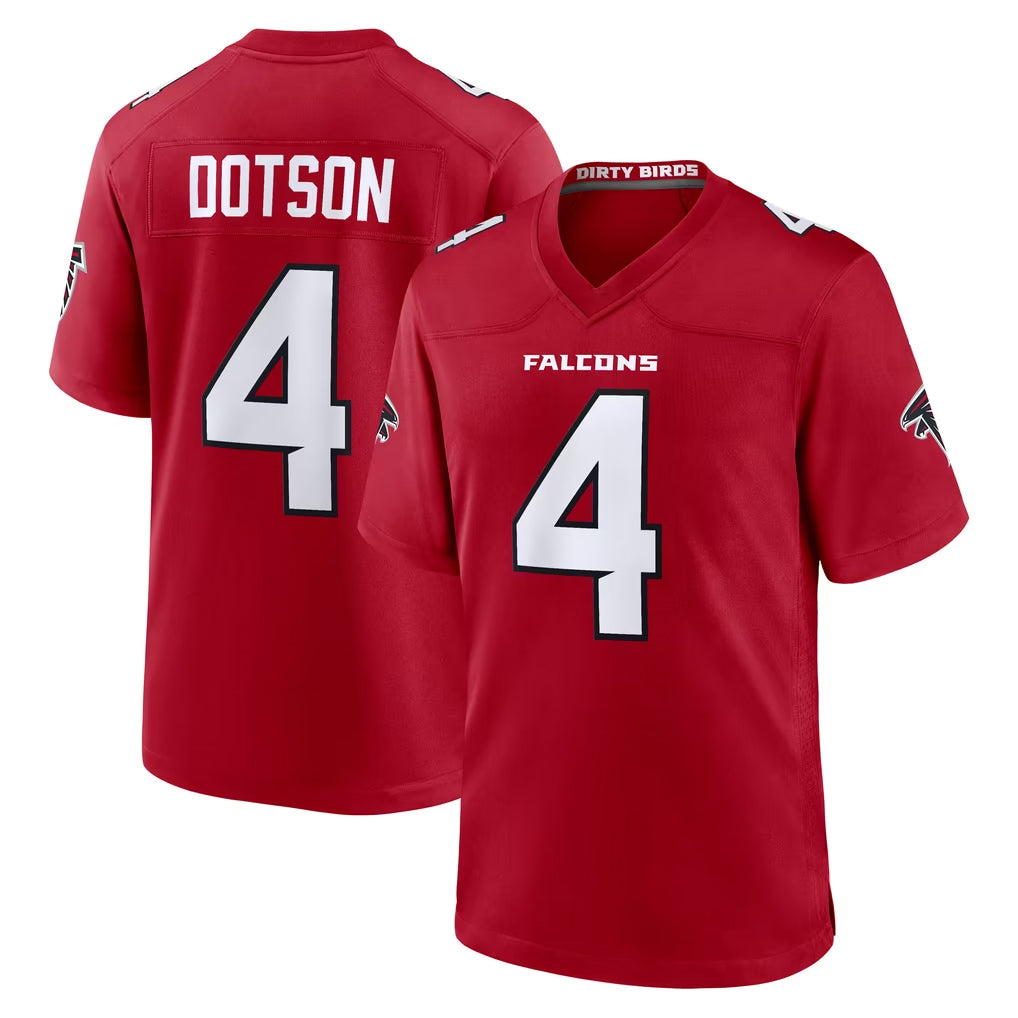 A.Falcons #4 Jahan Dotson Player Red Team Color Home Game Gdoa Stitched Jerseys