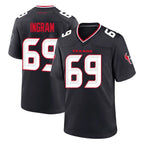 H.Texans #69 Ed Ingram Player Navy Team Home Game Gdoa Stitched Jerseys