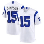 LA.Rams #15 Ty Simpson Player White Fearsome Home Game Gdoa Stitched Jerseys