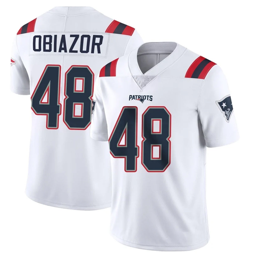 NE.Patriots #48 Namdi Obiazor Player White Vapor Untouchable Home Game Gdoa Stitched Jerseys