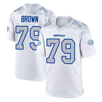 B.Bills #79 Spencer Brown Player White Rivalries Collection Game Gdoa Stitched Jerseys