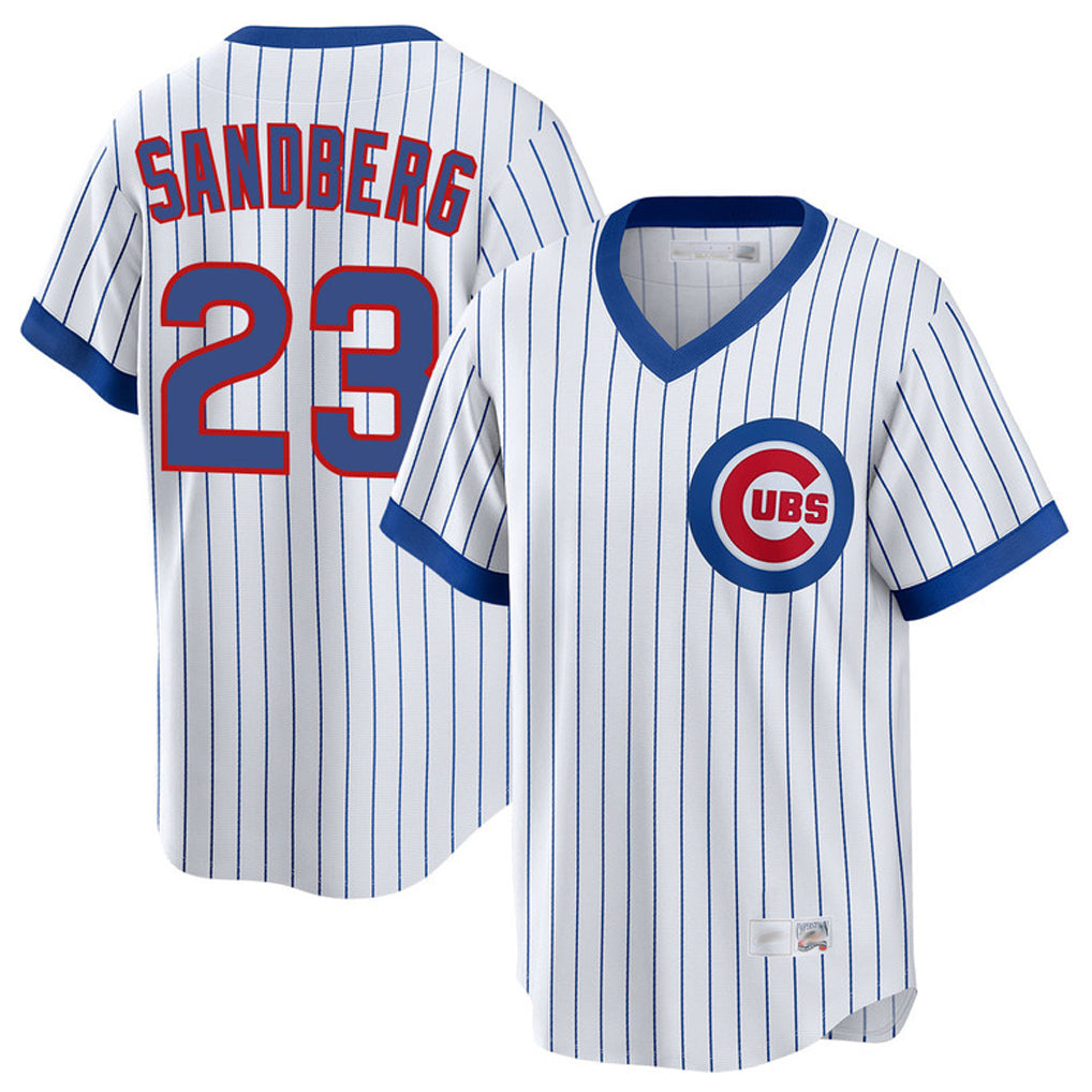 C.Cubs #23 Ryne Sandberg Player White T-shirt Cooperstown Collection Limited Gdoa Stitched Jerseys