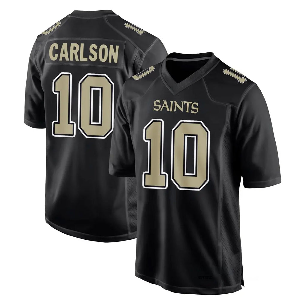 NO.Saints #10 Daniel Carlson Player Black Carbon Fashion Home Game Gdoa Stitched Jerseys