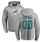 Custom M.Dolphins Gray LOGO Pullover Hoodies Limited Any Name & Numbers Gdoa Stitched Jerseys