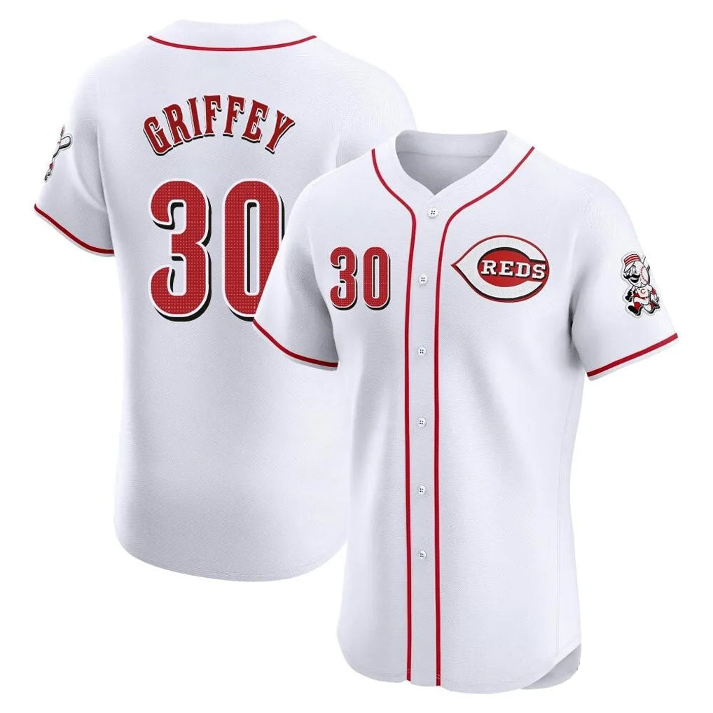 C.Reds #30 Ken Griffey Player White Limited Elite Home Gdoa Stitched Jerseys
