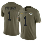GB.Packers #1 Micah Parsons Player Olive Salute To Service Limited Gdoa Stitched Jerseys