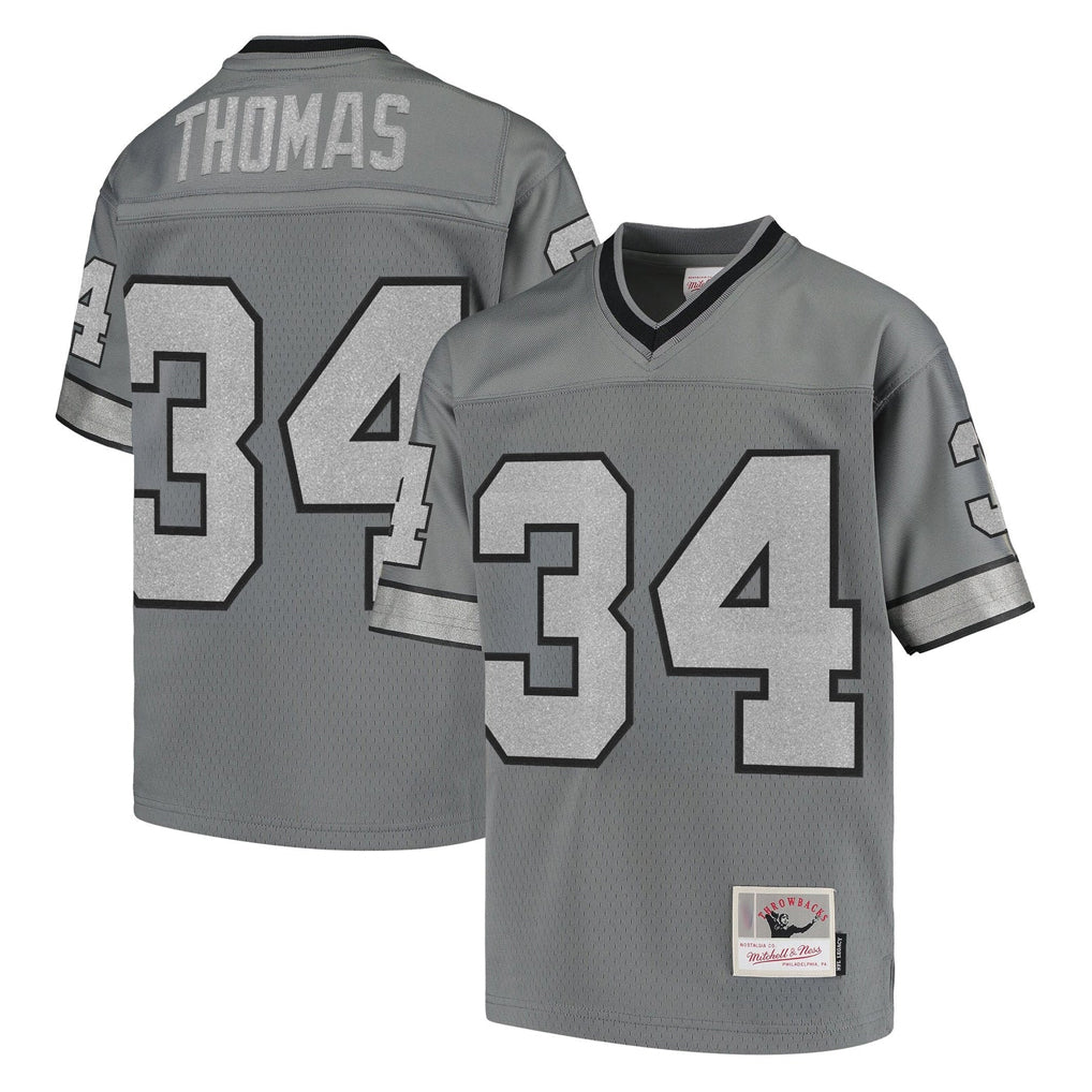 B.Bills #34 Thurman Thomas Player Gray Throwback Replica Gdoa Stitched Jerseys