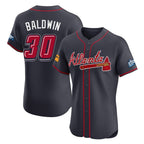 A.Braves #30 Drake Baldwin Player Navy 2025 Speedway Classic Limited Elite Home Game Gdoa Stitched Jerseys