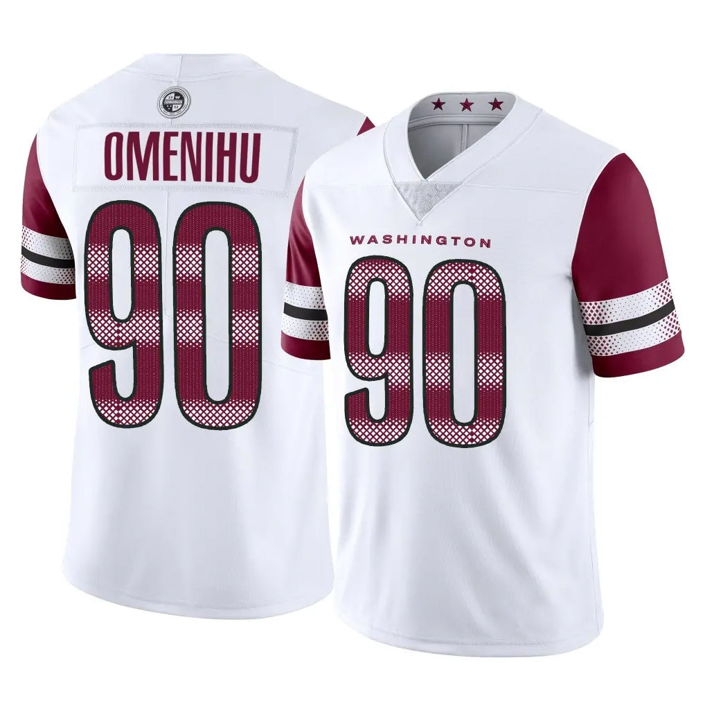 W.Commanders #90 Charles Omenihu Player White Limited Vapor Home Game Gdoa Stitched Jerseys