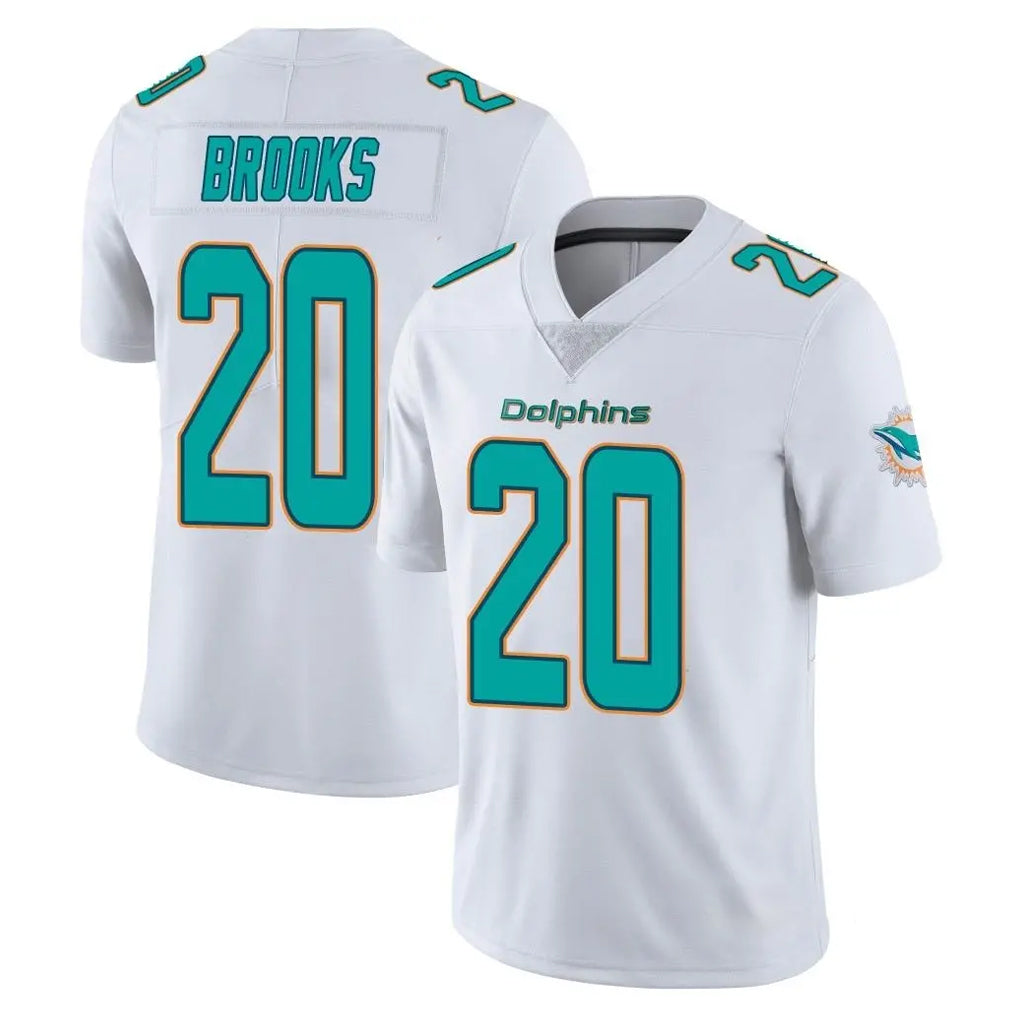M.Dolphins #20 Jordyn Brooks Player White Limited Vapor Untouchable Home Game Gdoa Stitched Jerseys