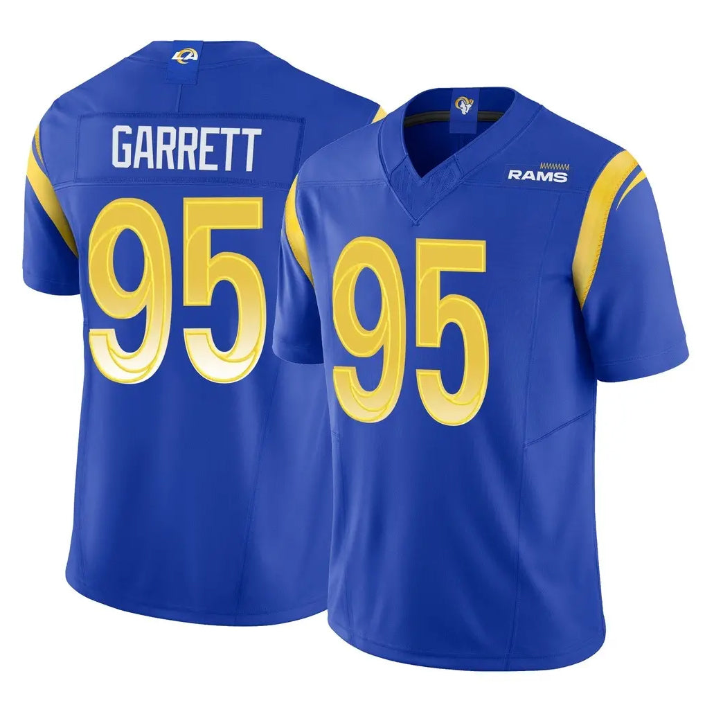 LA.Rams #95 Myles Garrett Player Royal Limited Vapor F.U.S.E. Home Game Gdoa Stitched Jerseys