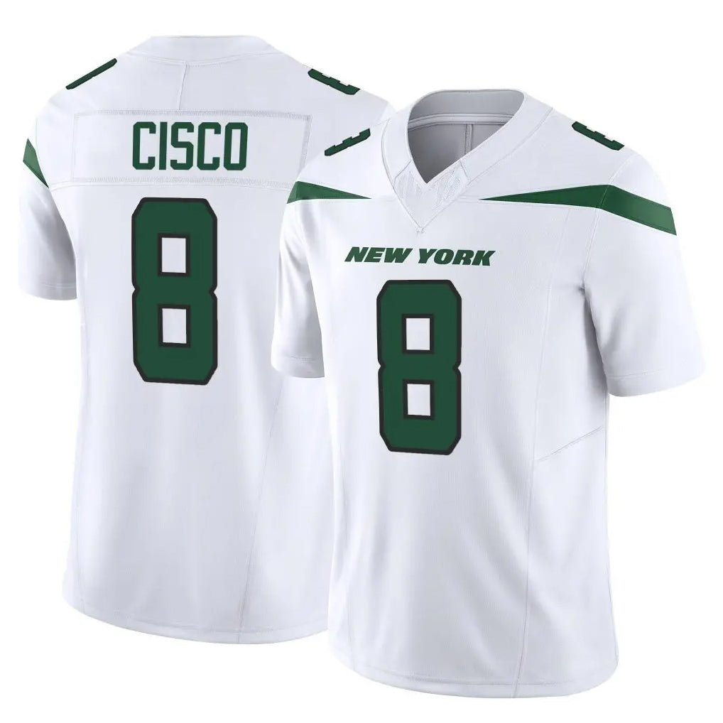 NY.Jets #8 Andre Cisco Player White Limited Vapor F.U.S.E. Home Game Gdoa Stitched Jerseys