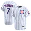 C.Cubs #7 Dansby Swanson Player White Limited Home Game Gdoa Stitched Jerseys