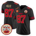 KC.Chiefs #87 Travis Kelce Player Black Limited Vapor F.U.S.E. Home Game Gdoa Stitched Jerseys