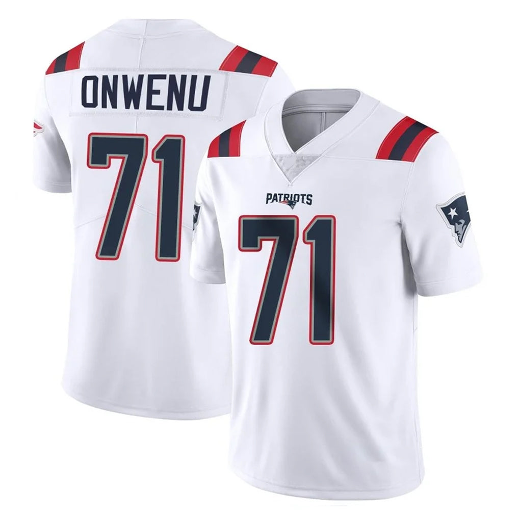 NE.Patriots #71 Mike Onwenu Player White Vapor Untouchable Home Game Gdoa Stitched Jerseys