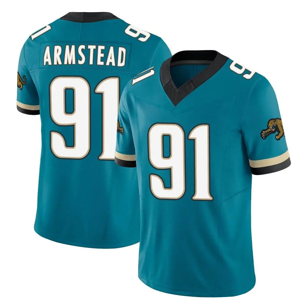 J.Jaguars #91 Arik Armstead Player Teal Prowler Throwback Vapor F.U.S.E. Limited Home Game Gdoa Stitched Jerseys