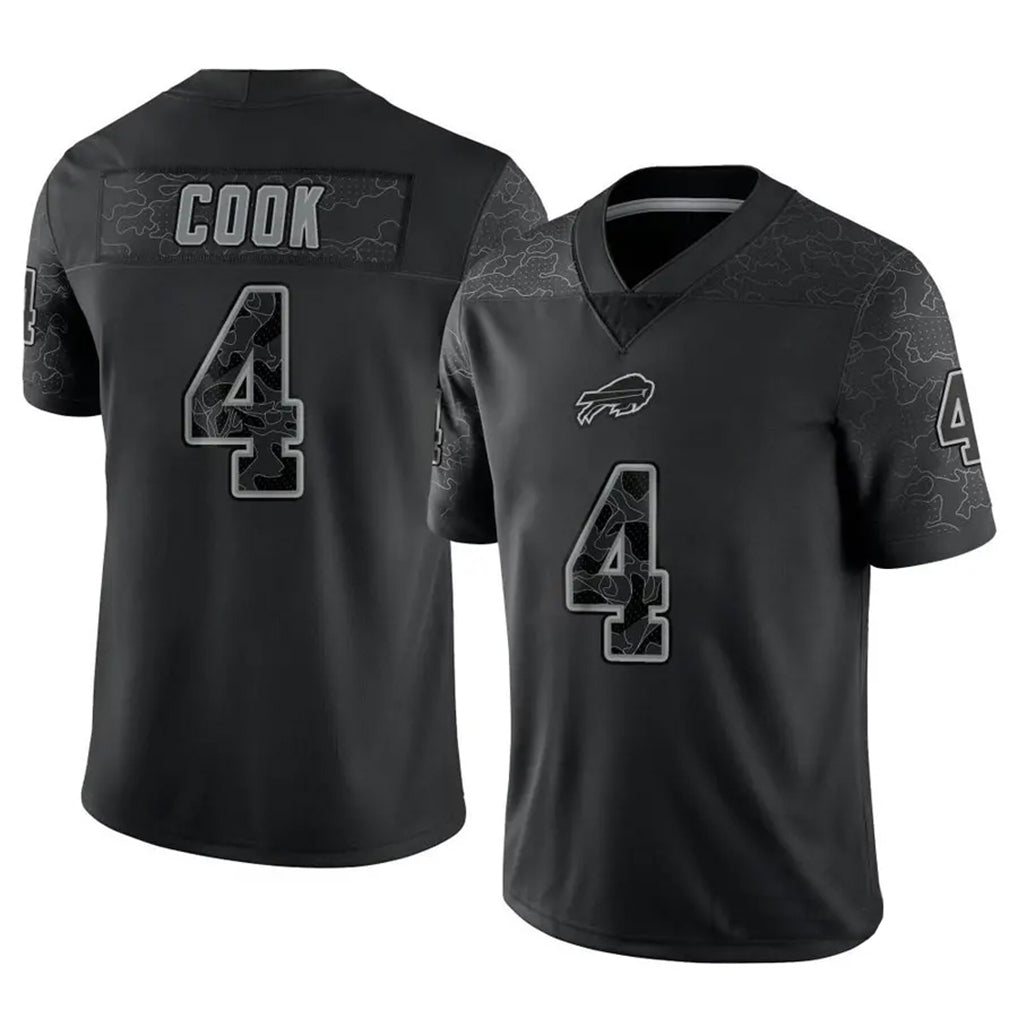 B.Bills #4 James Cook III Player Black RFLCTV Limited Gdoa Stitched Jerseys