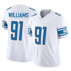 D.Lions #91 Tyleik Williams Player White Vapor F.U.S.E. Limited Home Game Gdoa Stitched Jerseys