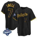 LA.Dodgers #7 Blake Snell Player Black Snake Skin City Game Home World Series Meet Fdoa Stitched Jerseys