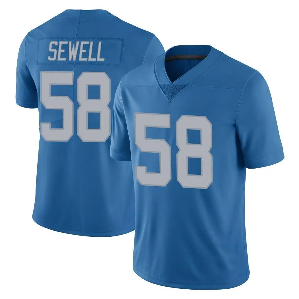 D.Lions #58 Penei Sewell Player Blue Limited Throwback Vapor Untouchable Gdoa Stitched Jerseys
