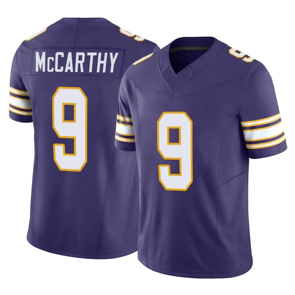 M.Vikings #9 J.J. McCarthy Player Purple Limited Classic Vapor F.U.S.E. Home Game Gdoa Stitched Jerseys
