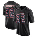 H.Texans #32 David Montgomery Player Black Fashion Home Game Gdoa Stitched Jerseys
