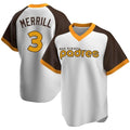 S.Diego Padres #3 Jackson Merrill Player White Home Cooperstown Collection Replica Game Fdoa Stitched Jerseys