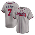 A.Braves #7 Ha-Seong Kim Player Gray Limited Home Game Gdoa Stitched Jerseys