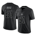 NO.Saints #51 Cesar Ruiz Player Black Limited Reflective Home Game Gdoa Stitched Jerseys