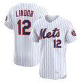 NY.Mets #12 Francisco Lindor Player White Home Limited Elite Fdoa Stitched Jerseys