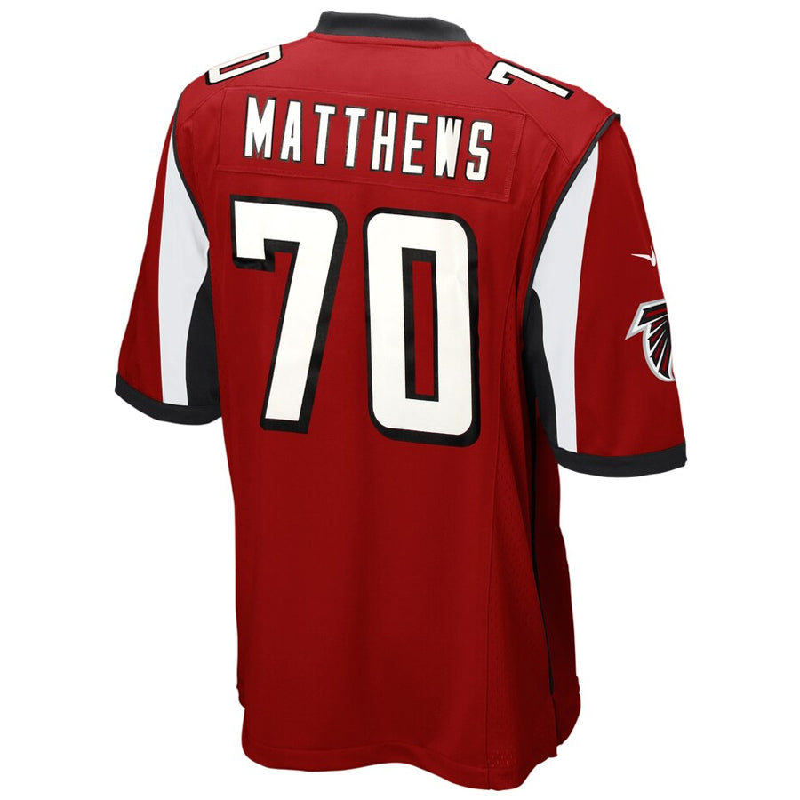 A.Falcons #70 Jake Matthews Player Red Game Gdoa Stitched Jerseys