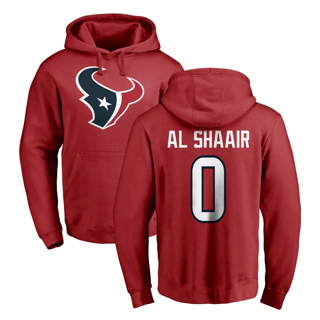 H.Texans #0 Azeez Al-Shaair Player Red Pro Line Pullover Hoodie Limited Game Gdoa Stitched Jerseys