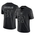 SF.49ers #57 Dre Greenlaw Player Black Limited Reflective Home Game Gdoa Stitched Jerseys