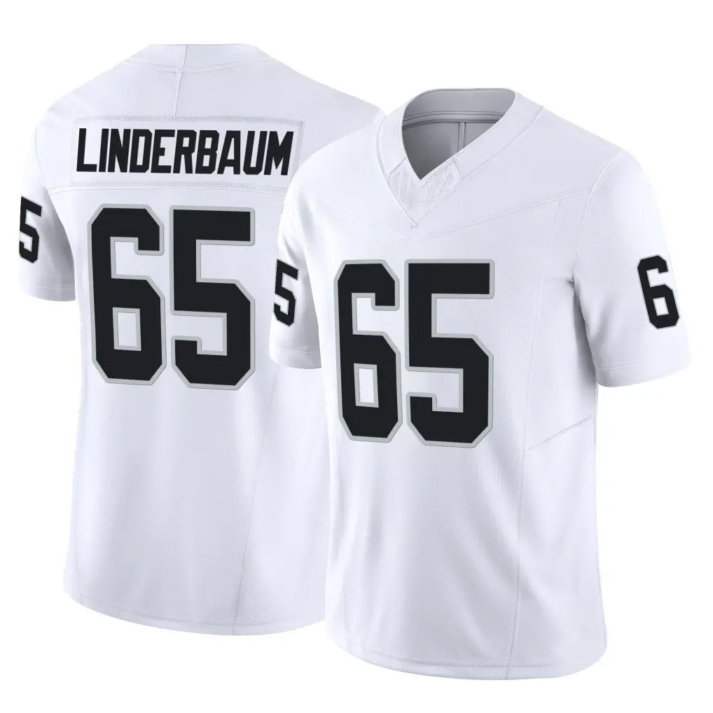 LV.Raiders #65 Tyler Linderbaum Player White Limited Vapor F.U.S.E. Home Game Gdoa Stitched Jerseys