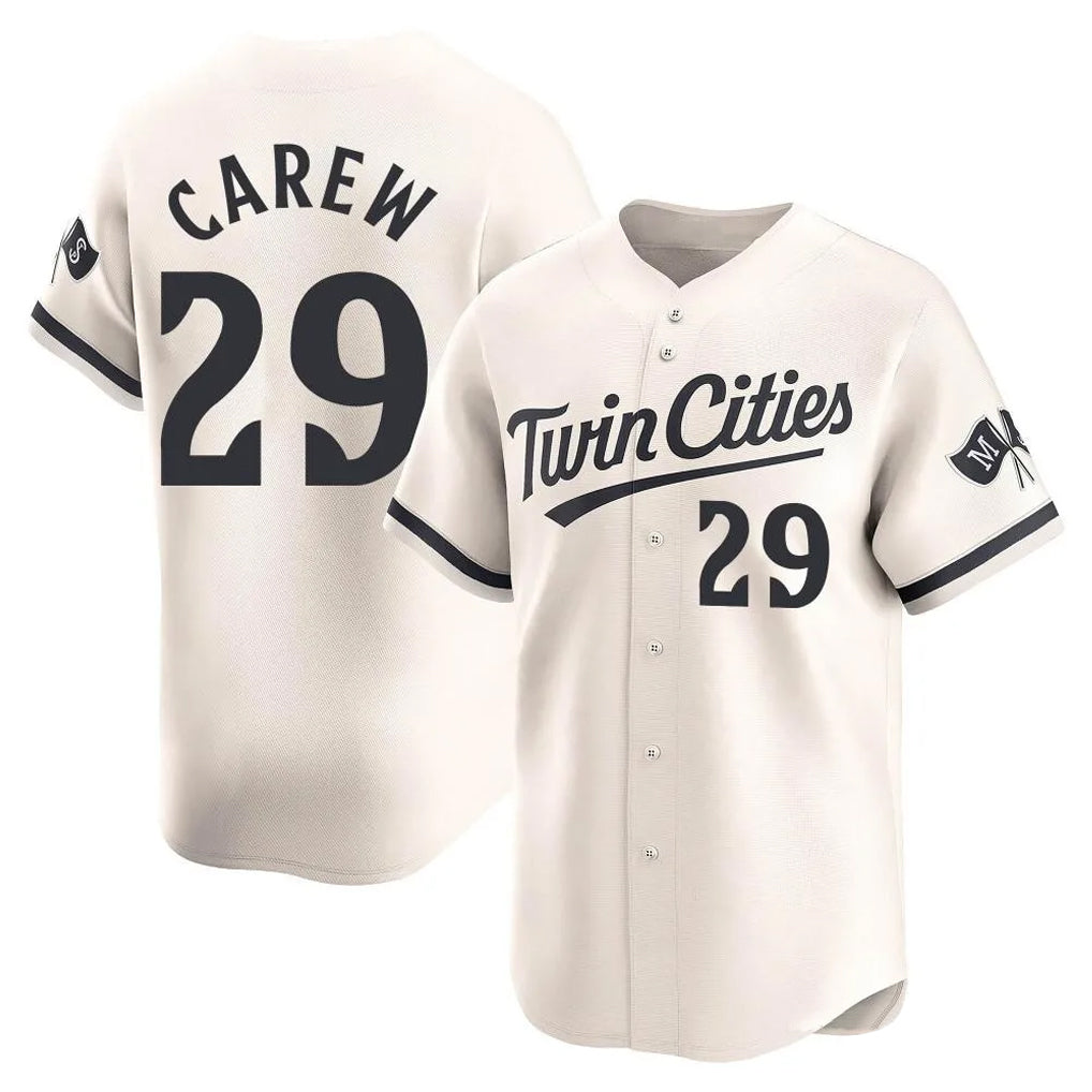 M.Twins #29 Rod Carew Player Cream Home Limited Fdoa Stitched Jerseys