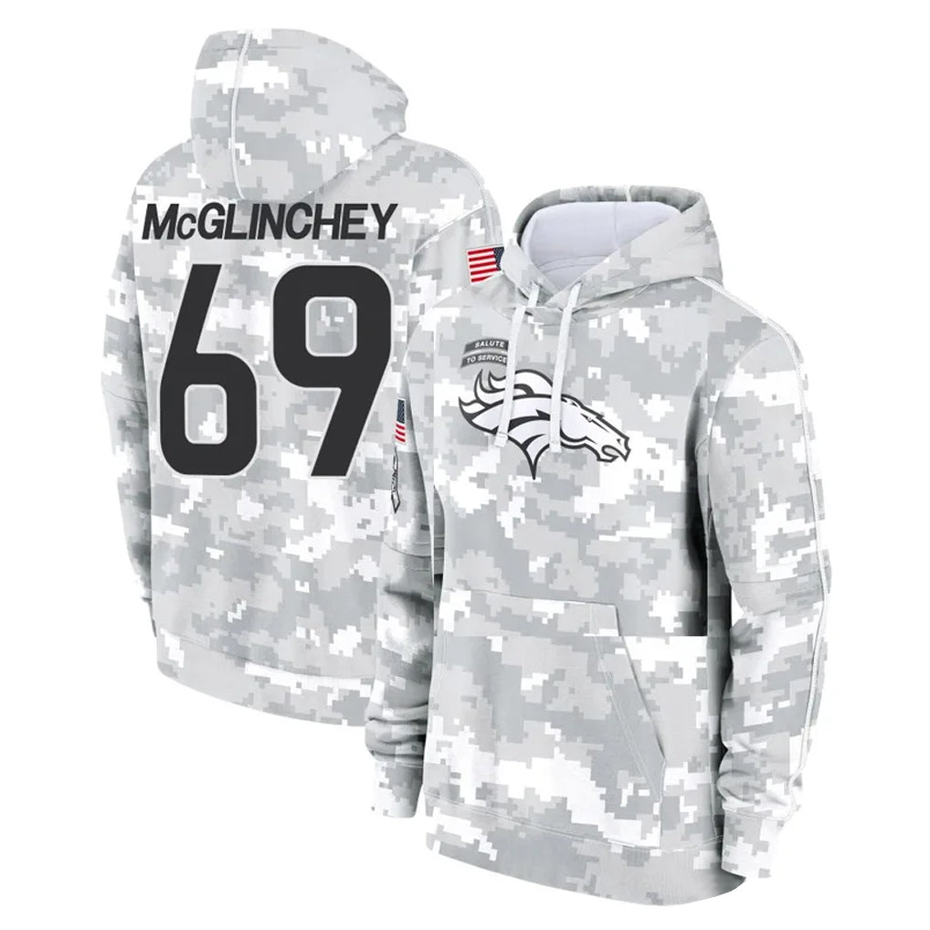 D.Broncos #69 Mike McGlinchey Player Arctic Camo Salute to Service Hoodies Limited Game Gdoa Stitched Jerseys